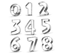 Lot d'emporte-pièces en forme de chiffre de 0 à 8-9 pièces - Acier inoxydable