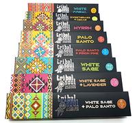 Lot d'Encens Tribal Soul - 8 Paquets de Bâtonnets à Brûler - Copal Blanc, Cèdre, Foin d'Odeur, Myrrhe, Palo Santo, Pin, Sauge Blanche et Lavande