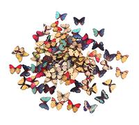 Lot d'environ 100 boutons papillon en bois colorés à coudre pour loisirs créatifs