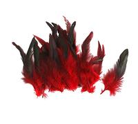 Lot d'environ 50 plumes rouges de coq de 12 à 18 cm - Pour couture et loisirs créatifs