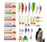Lot d'équipements de 24 pièces pour fêtes et occasions artificielles pour eau douce - pour sport en rivière lac mer achigan truite poisson-chat