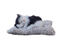 Lot désodorisant au charbon de bois avec tapis en tissu réaliste pour console de tableau de bord et étagère (chat noir et blanc)