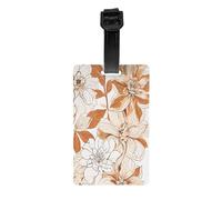Lot d'étiquettes de bagage personnalisées imprimées de fleurs d'hibiscus avec sangle pour valises, sacs, kit de golf.