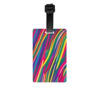 Lot d'étiquettes étanches pour bagages avec lignes arc-en-ciel pour un usage quotidien, navires de croisière, voyages en avion