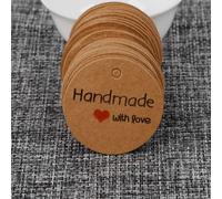 Lot D'étiquettes Rondes/Rectangulaires En Papier,100 Pièces,Pour Cadeaux,Bijoux Faits À La Main,Breloques,Pour Faveurs De Mariage,Cookies Décoratifs - Type 12