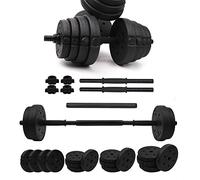 Lot d'haltères 2 en 1,Ensemble d'haltères réglables,Haltères courtes et longues,Haltère réglable, Haltères Musculation 20KG pour Adaptés au Fitness à Domicile et à la Musculation (noir)