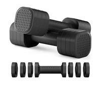 Lot d'haltères avec revêtement en caoutchouc, poignée antidérapante et hexagonale, poids de fitness 4 en 1, poids de fitness réglables, peu encombrant, en vinyle, pour l'entraînement des femmes