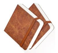 Lot di 2 Diario Acquerello Funto, 3,9x3,9", 44 Pagine Ogni, 100% Cotone Pressato a Freddo, Copertina Rigida Marrone in Cuoio PU Lucido, Nastro Elastico Removibile, Attrezzature d'Arte per Acquerello