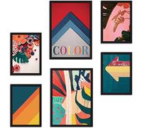 Lot d'impressions murales couleur - sans cadres - Décorations murales pour maison et bureau - Matériaux certifiés, fabriqués en Italie - affiches assorties 2 x A3 & 4 x A4-30 x 42 et 21 x 30