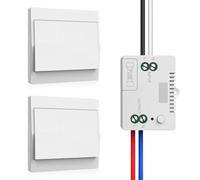 Lot d'interrupteurs sans fil - Interrupteur sans fil auto-alimenté - Interrupteur mural étanche - Contrôlez votre lampe jusqu'à 200 m de distance - 2-1