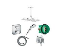 Lot douche de tête Raindance E 240 + façade + corps encastré + douchette à main + flexible + coude de raccordement