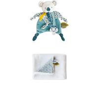 Lot Doudou et Compagnie : Doudou Attache Tétine Yoca le Koala 20cm + Plaid Couverture Polaire 100x70cm Blanc - Boite Cadeau - Doux - Pour Bébé Fille/Garçon - Collection Yoca - DC3665 + DC3685
