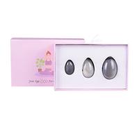 Lot d'œufs de yoni en quartz rose naturel percé pour femme avec boules de cristal et agate grise