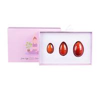 Lot d'œufs de yoni en quartz rose naturel percé pour femme avec boules de cristal et agate rouge