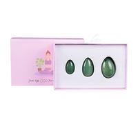Lot d'œufs de yoni en quartz rose naturel percé pour femme avec boules de cristal et aventurine