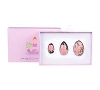 Lot d'œufs de yoni en quartz rose naturel percé pour femme avec boules de cristal et pierre de massage, rhodonite