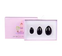 Lot d'œufs de yoni en quartz rose naturel percé pour femme avec boules de cristal et pierre de massage, obsidienne