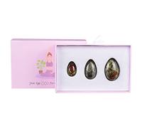 Lot d'œufs de yoni en quartz rose naturel percé pour femme avec boules de cristal pour exercices de Kegel, pierre de massage, sang de dragon