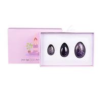 Lot d'œufs de yoni en quartz rose naturel percé pour femme avec boules de cristal pour exercices de Kegel, pierre de massage, améthyste