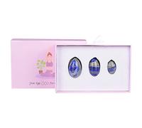Lot d'œufs de yoni en quartz rose naturel percé pour femme - Boule de cristal - Pierre de massage - Lapis Lazuli
