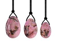 Lot d'œufs de yoni percés en quartz rose naturel pour exercices de Kegel, boules de cristal, œufs de rhodonite