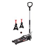 Lot d'un cric extra-bas acier ULTIMATE 2t + Chandelles 2t - KS TOOLS - 161.0367-A2
