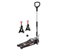Lot d'un cric extra-bas acier ULTIMATE 2t + Chandelles 2t - KS TOOLS - 161.0367-A2