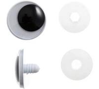 Lot d'Yeux en Plastique mobiles de 15 mm pour Jouets - Sécurité et Créativité au Rendez-vous - Lot de 4 pièces - Trimits(...) - Noir Noir G