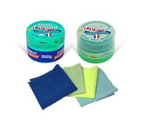 Lot économique 700g Pierre d'Argent ECOCERT avec 1 éponge classique, 1 éponge ergonomique et 4 mini chiffons antibactériens