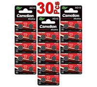 LOT en Paquet 30 Piles Bouton alcaline AG13 LR44/LR1154/1166A/A76/357/303, Montres, calculatrices, caméras, pointeurs sans Mercure