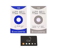 Lot Fiches Bristol 75 * 125mm 100 Bristol Blanc + 100 Fiches Quadrillées 5 * 5 + 1 Index Adhésif Blumie