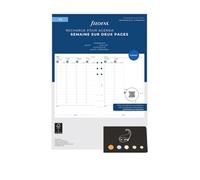Lot Filo Recharge A5 2026 2027 Français 1 Semaine sur 2 Pages Vertical Compatible avec Filofax - Dimensions : 148 mm x 210 mm + Index Adhésif Blumie