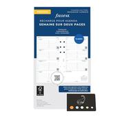 Lot Filo Recharge Civile 2027 Horizontale Personal Français 1 Semaine sur 2 Pages Compatible avec Filofax + 1 Index Adhésif Blumie (Civil Horizontal)