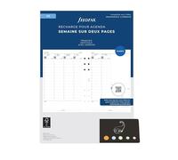 Lot Filo Recharge Civile 2027 Verticale A5 Français 1 Semaine sur 2 Pages Compatible avec Filofax + Index Adhésif Blumie