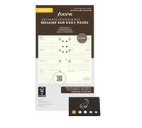 Lot Filo Recharge Personal Civile 2027 Horizontale Français 1 Semaine sur 2 Pages Feuilles Crème Compatible avec Filofax + 1 Index Adhésif Blumie