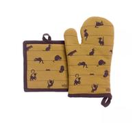 Lot gant/manique 100% coton DUBOUT Partition de chats