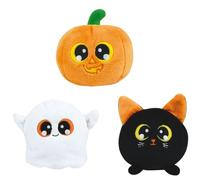 LOT Halloween avec 3 Peluches SONORE OU Lumineuse +/- 9 CM : Citrouille, FANTOME OU Chat