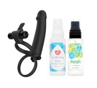 Lot Lovehoney Strap-On triple fonction & Nettoyant & Lubrifiant