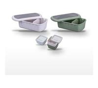 Lot Lunchbox Beige et Verte 1L avec Set 3 boîtes à sauce Fackelmann Storage