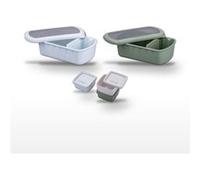 Lot Lunchbox Bleue & Verte 1L avec Set de 3 Boîtes à Sauce Fackelmann Storage