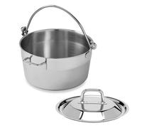 Lot marmite à confiture ou crustacé et couvercle inox 30 cm
