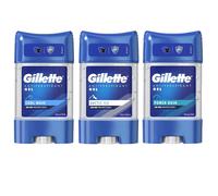 Lot mixte gel déodorant Gillette Arctic Ice Power Rush Cool Wave Variety 3-Pack