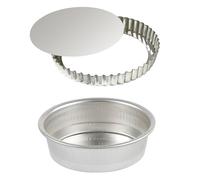 Lot moule rond et tourtière 28 cm en fer blanc Gobel