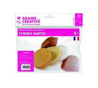 Lot moules savons simples formes graine creative 6x6 cm 2 formes rondes et carrees