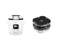 LOT Moulinex Cookeo Infinity, Air fryer + multicuiseur sous pression, Mélange automatique, 19 programmes, Blanc, CE9821F0 + Kit de 8 verrines superposables XA6140E0