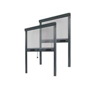 Lot Moustiquaire Enroulable pour Fenêtre x2 - L100 x H130cm Recoupable - Alu Gris Anthracite - Anti-insectes
