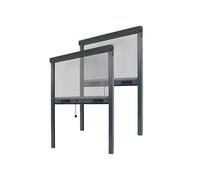 Store moustiquaire fenêtre alu recoupable (Largeur x Hauteur) -Protection Insecte Ajustable (Gris Anthracite Ral 7016, LG 1250 mm x ht 1600 mm (Lot de 2))