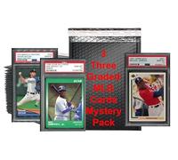 Lot mystère de trois cartes de baseball : édition MLB │ Trois cartes de qualité supérieure de 10, 9,5 ou 9 │ Autographes potentiels recrues et réfracteurs RC numérotés │ Cadeau pour les fans de