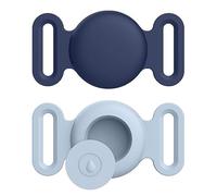 Lot of 2 Airtag Étuis Collier pour Chien et Chat, Coque en Silicone Étanche pour Apple AirTag GPS Finder,Housse de Air Tag Protection pour Pet Colliers de Compagnie Anti-Perte Porte-clés Air Tag (M,M)