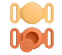 Lot of 2 Airtag Étuis Collier pour Chien et Chat, Coque en Silicone Étanche pour Apple AirTag GPS Finder,Housse de AiTag Protection pour Pet Colliers de Compagnie Anti-Perte Porte-clés Air Tag (D,M)